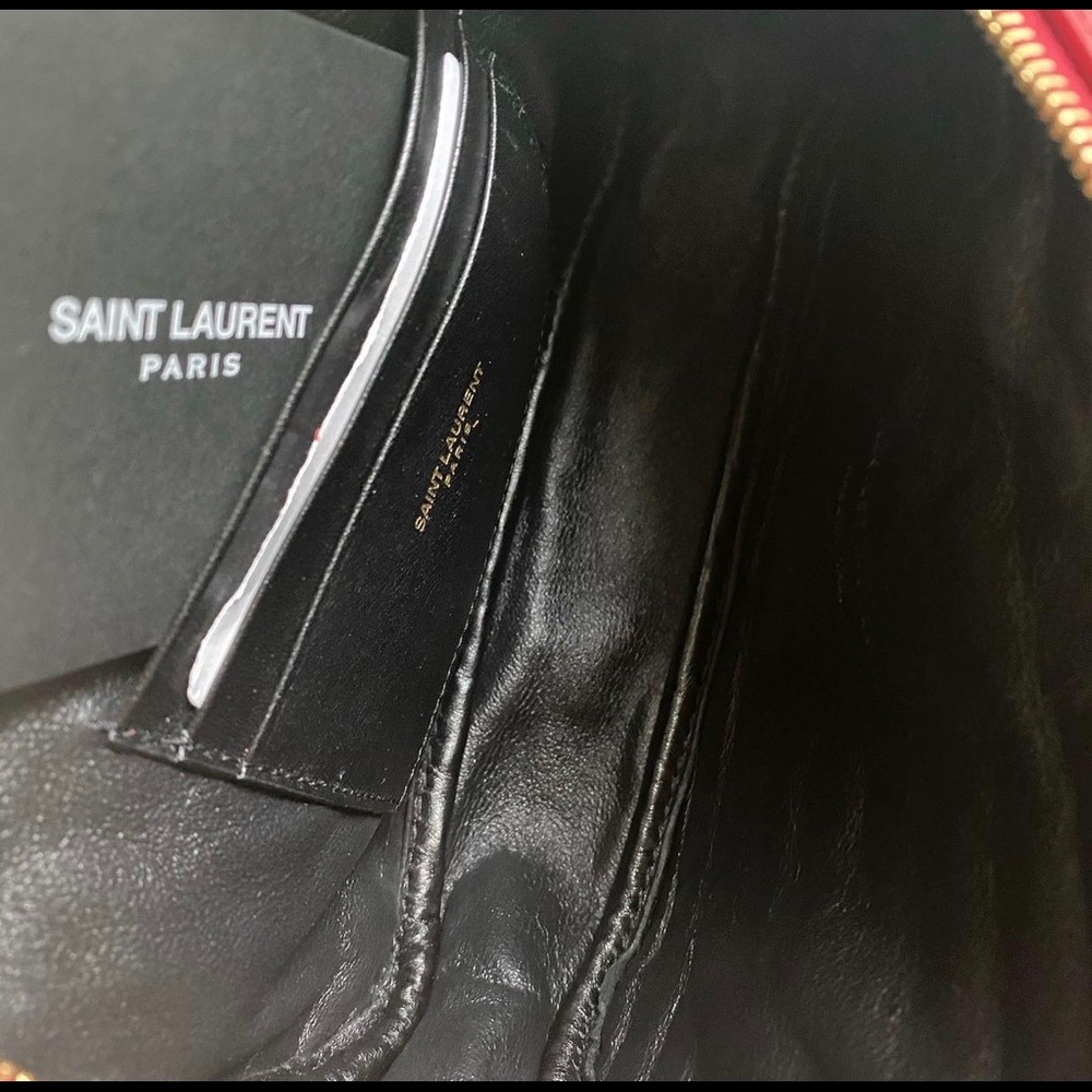 YSL red Lou Mini Leather Crossbody Bag - Picture 5 of 7